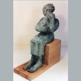 Seated Mother &amp; Child Sculpture by Rowan Grainger