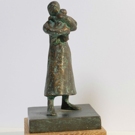 Standing Mother &amp; Child bronze sculpture by Rowan Grainger