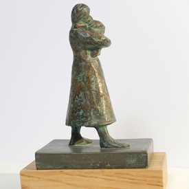 Bronze Standing Mother &amp; Child Sculpture by Rowan Grainger